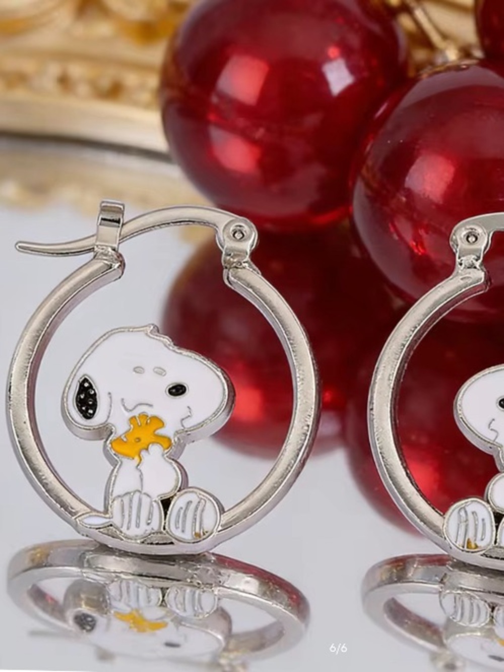 Silver Snoopy Earrings